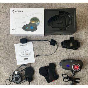 Motorcycle Helmet Headset with 1080p Camera + Bluetooth Speakers, Moman H4C